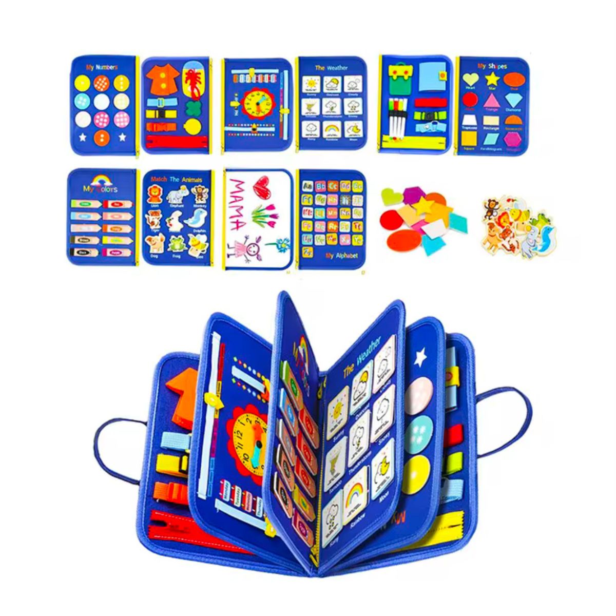 Montessori vildist sensoorne tegevusraamat, 8 lehekülge arendavaid ülesandeid väikelastele