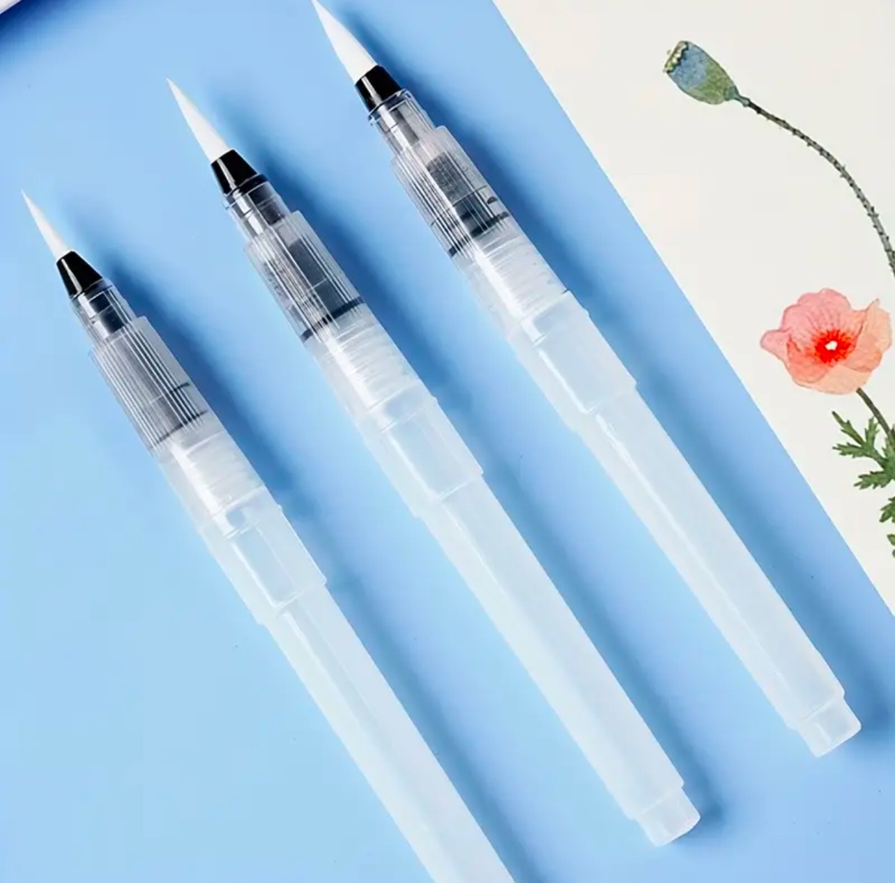 Korduvkasutatavad veepintslid – 3-osaline komplekt akvarellmaali ja kalligraafia jaoks, sobib õpilastele ja kunstihuvilistele