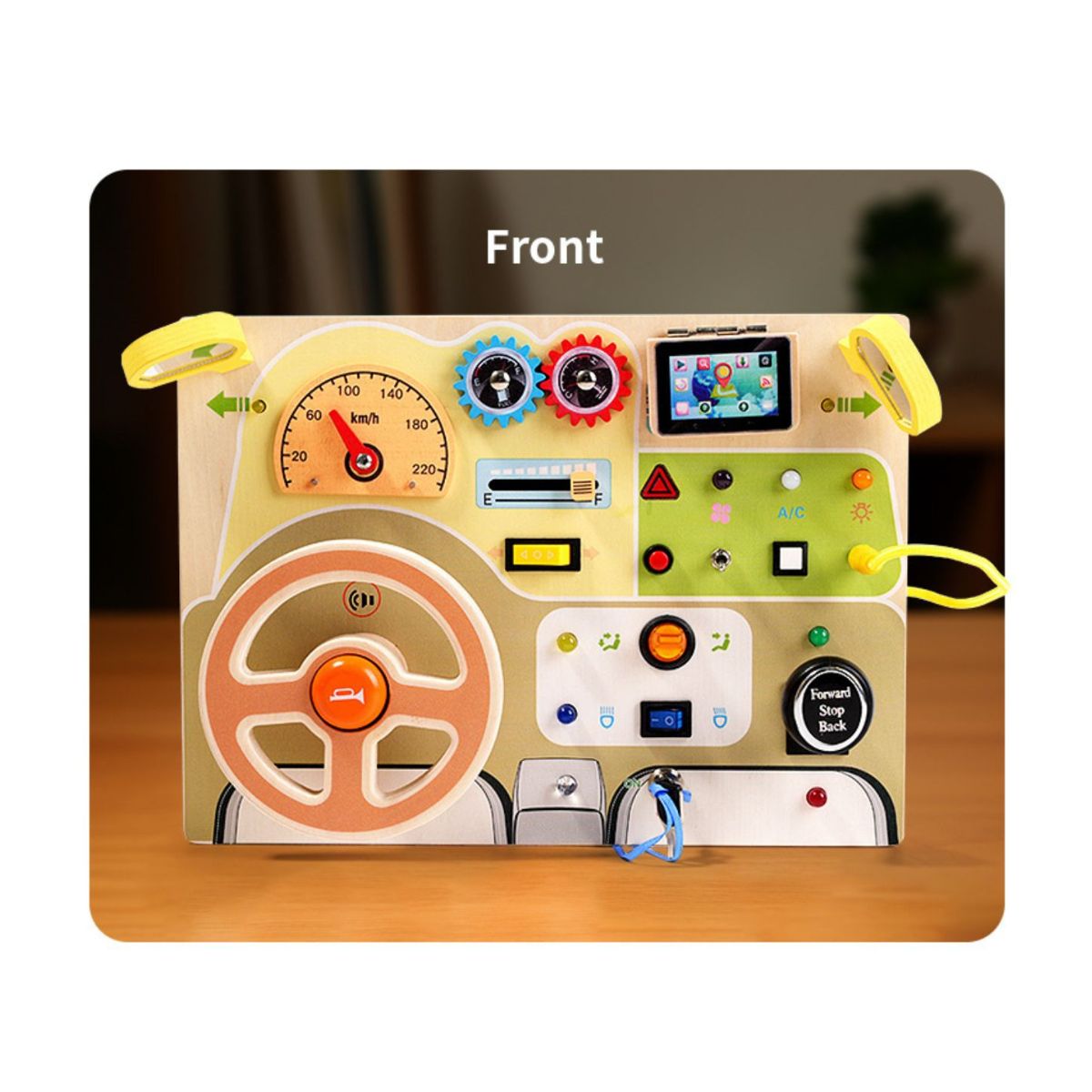 Montessori stiilis puidust tegevuslaud LED-tuledega