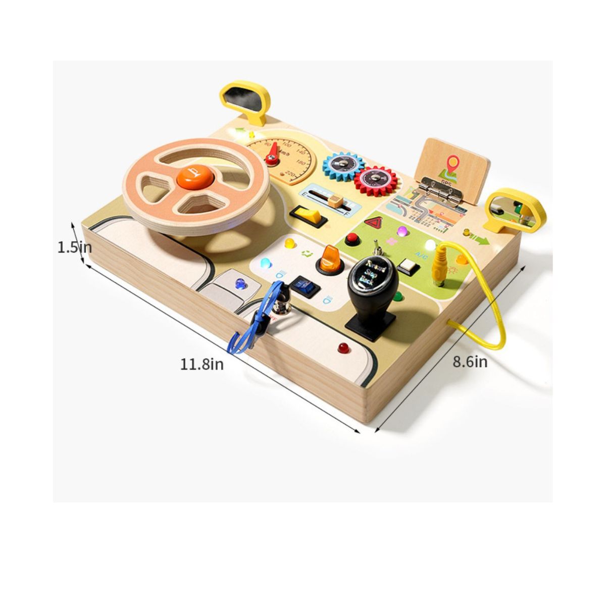 Montessori stiilis puidust tegevuslaud LED-tuledega