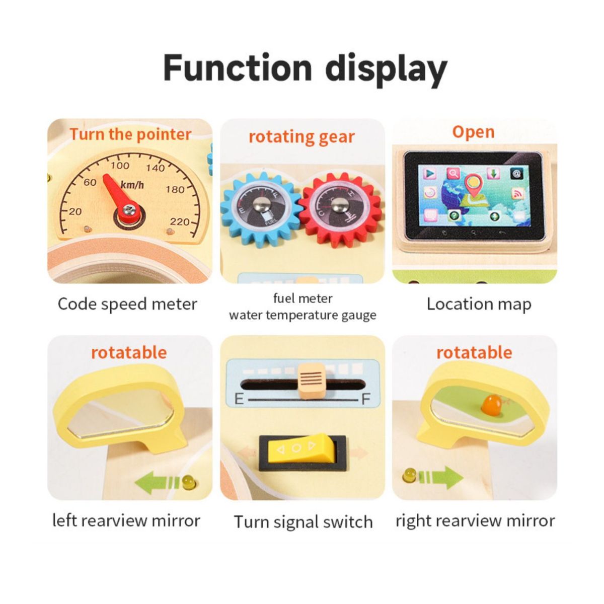 Montessori stiilis puidust tegevuslaud LED-tuledega