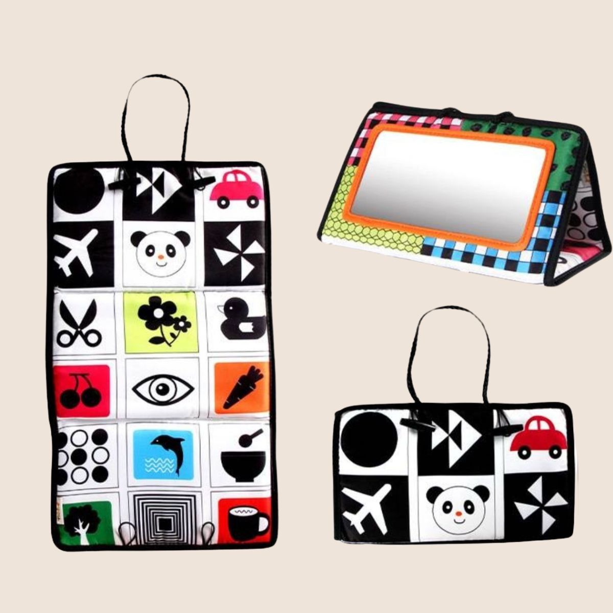 Kõrge kontrastsusega sensoorne peegel mänguasi beebidele