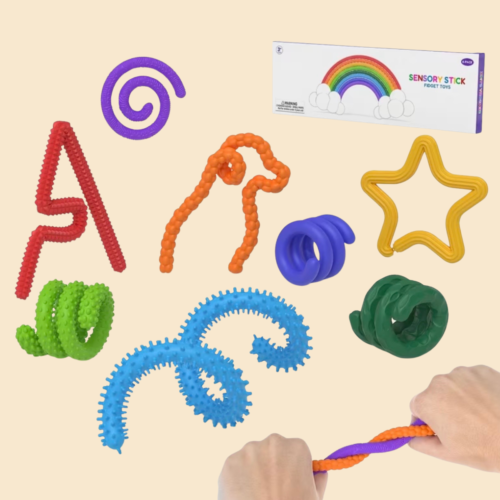 Painduvad sensoorsed pulgad 8 tk värvilised fidget mänguasjad stressi leevendamiseks